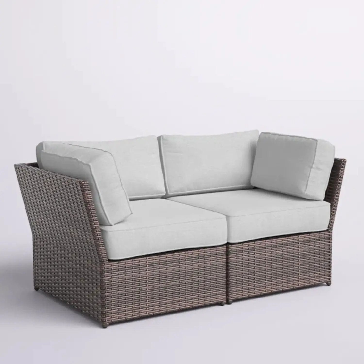 Outdoor Wicker Loveseat With Cushions Patio Seating Wicker - Brown by Unique Piece Furniture