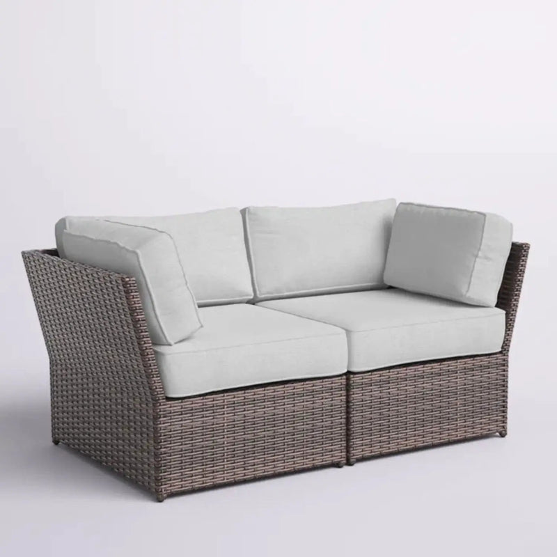 Outdoor Wicker Loveseat With Cushions Patio Seating Wicker - Brown by Unique Piece Furniture