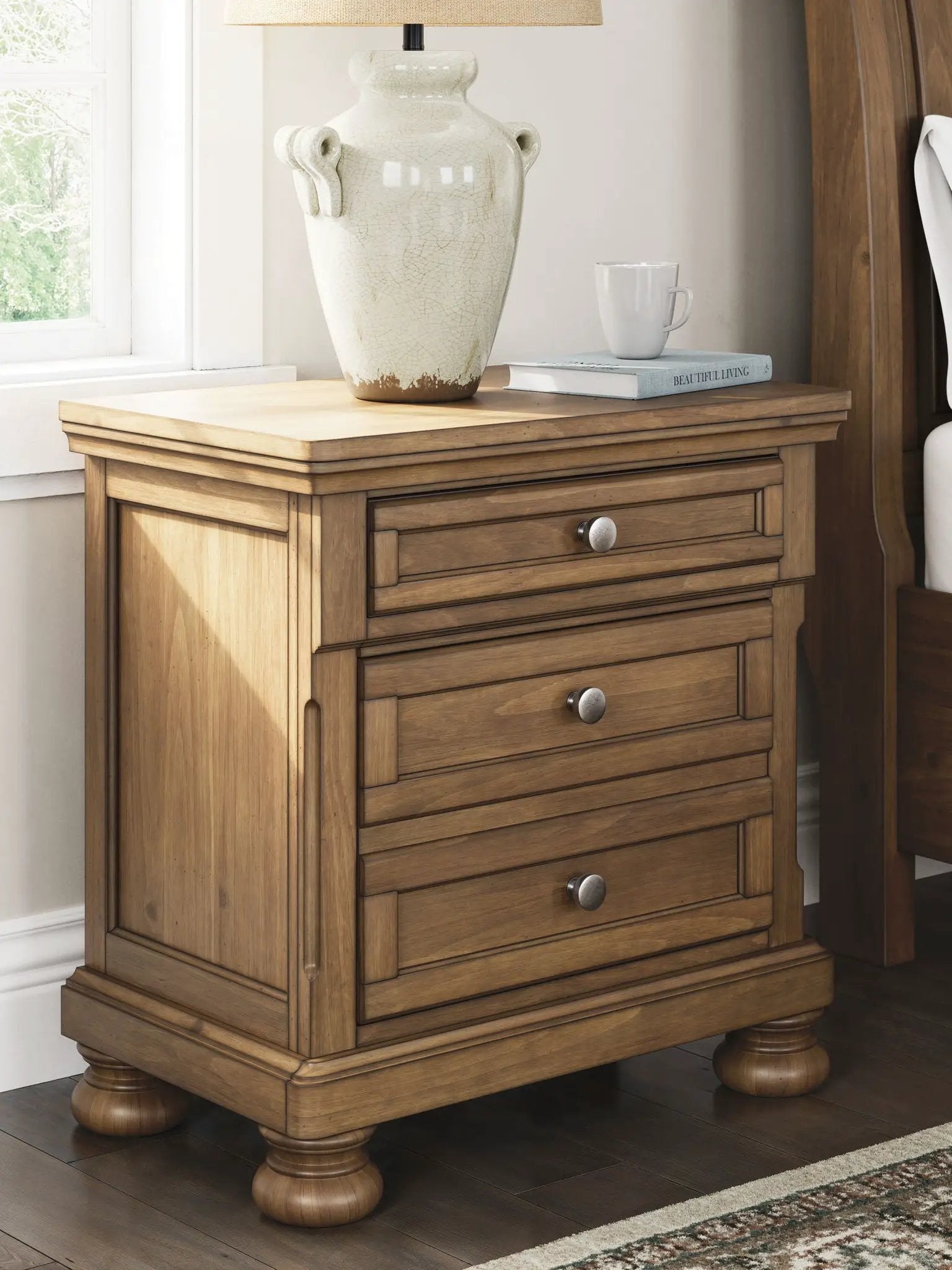 Feddinger - Two Drawer Night Stand - Medium Brown by Unique Piece Furniture