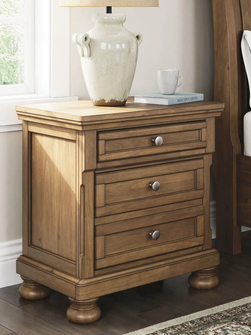 Feddinger - Two Drawer Night Stand - Medium Brown by Unique Piece Furniture