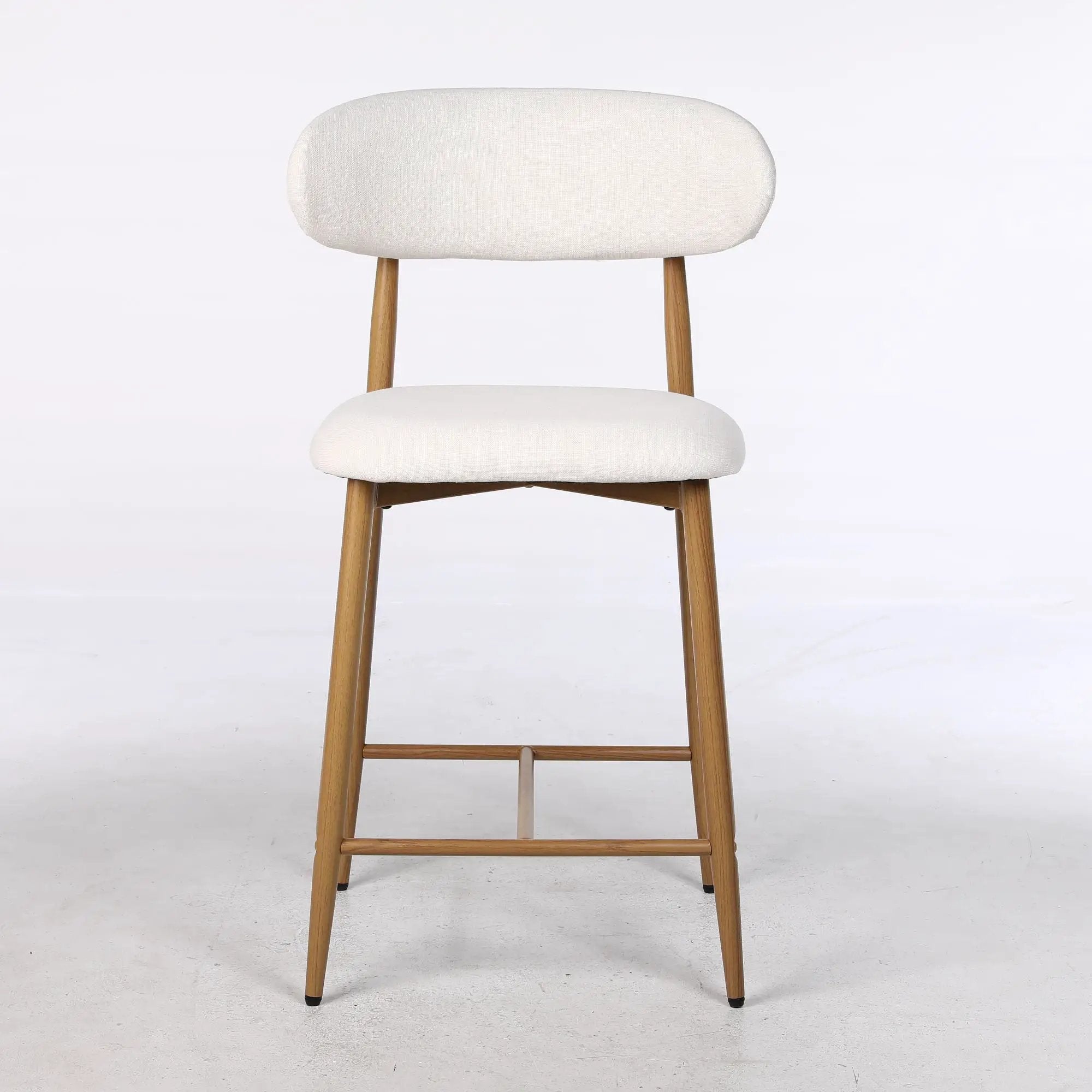 Upholstered Counter Height Bar Stools For Kitchen Island (Set of 2) - Beige by HouseOfZazla