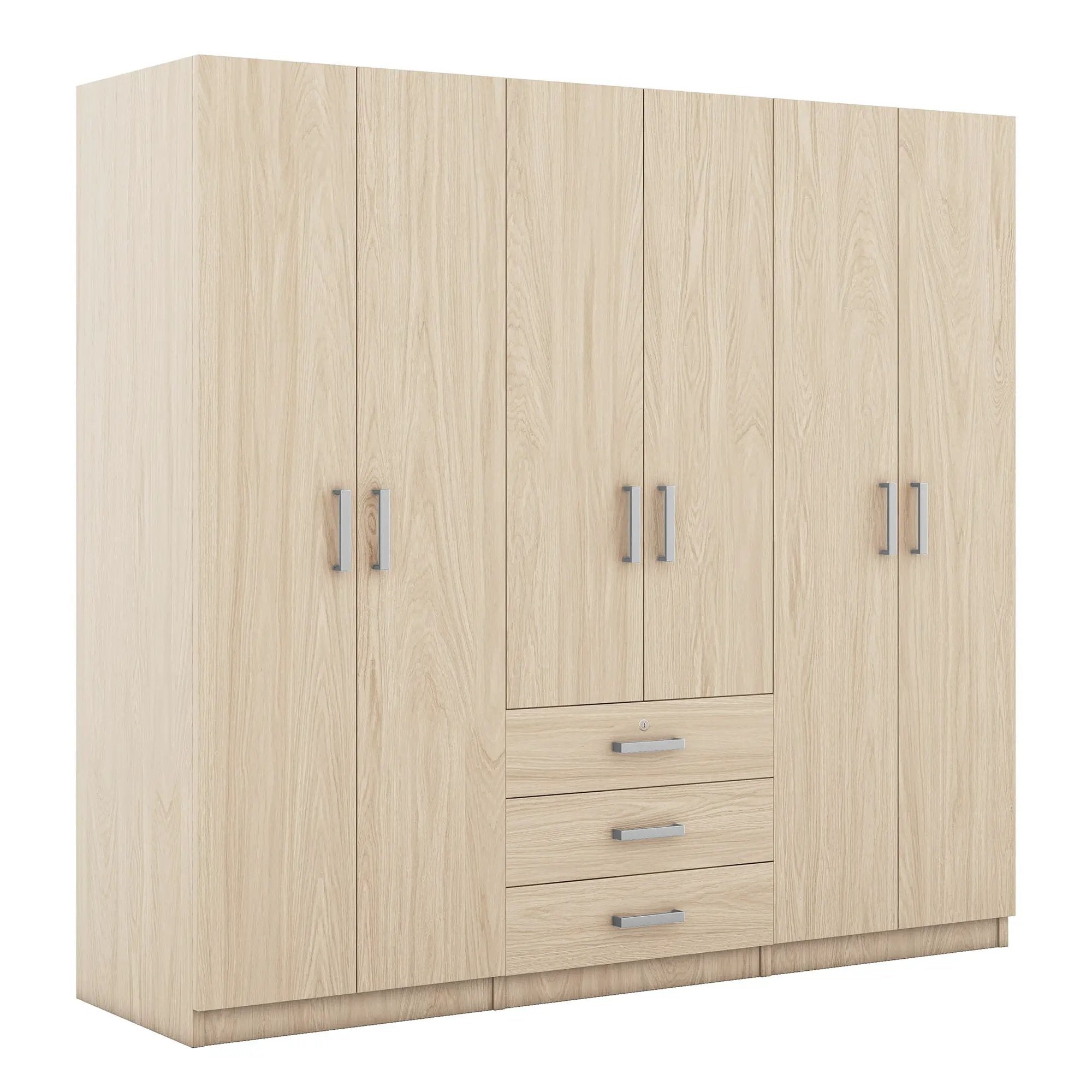 6 Doors Wardrobe Storage For Bedroom, With Big Drawers by HouseOfZazla
