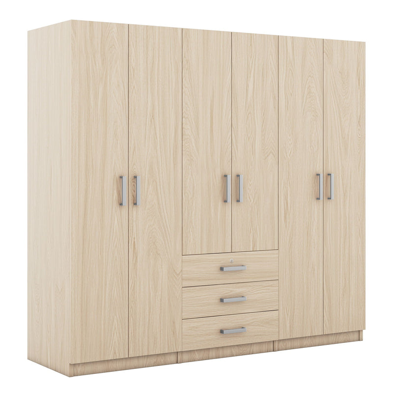 6 Doors Wardrobe Storage For Bedroom, With Big Drawers by HouseOfZazla