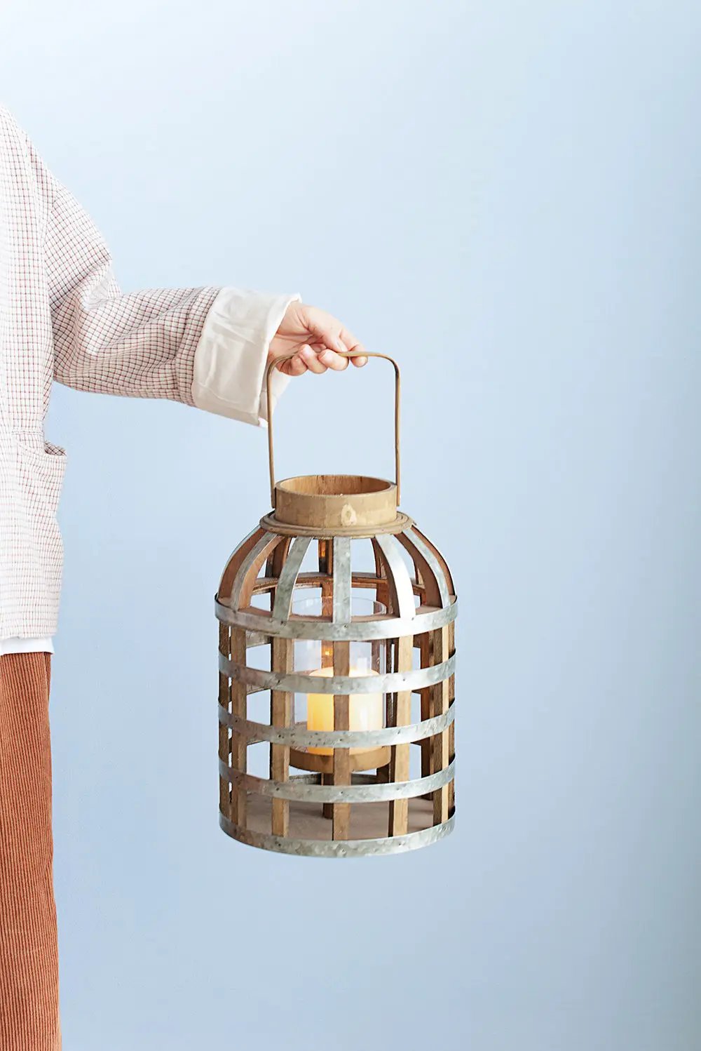 Decorative Lantern With Handle, Wooden Lantern For Indoor Outdoor, Home Garden Wedding by Unique Piece Furniture