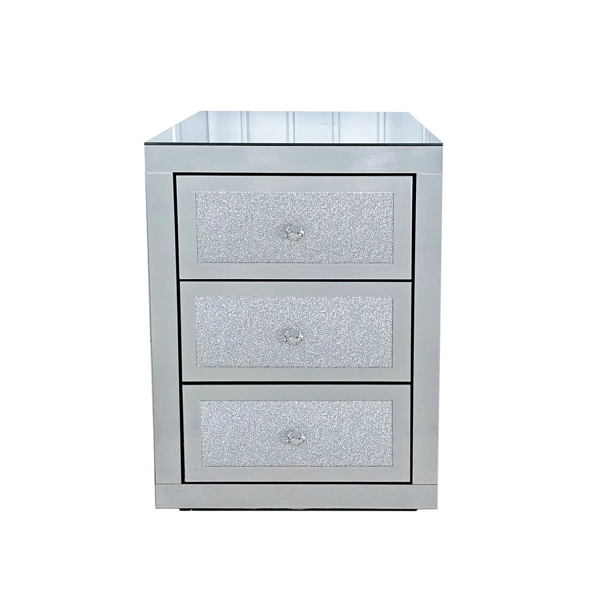 3-Drawer Mirrored Nightstand Bedside Table by HouseOfZazla