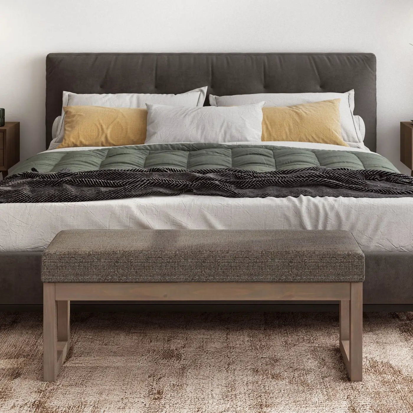 Milltown - Upholstered Ottoman Bench by HouseOfZazla