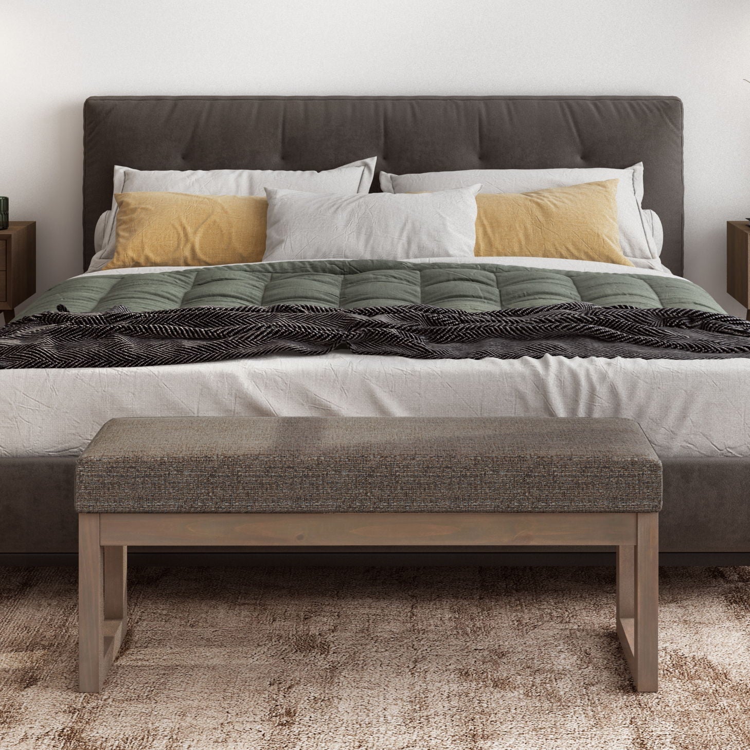 Milltown - Upholstered Ottoman Bench by HouseOfZazla