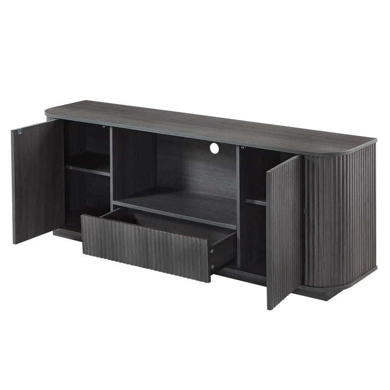 Modern Wavy TV Stand Rounded Sideboard With Storage Cabinet by Unique Piece Furniture
