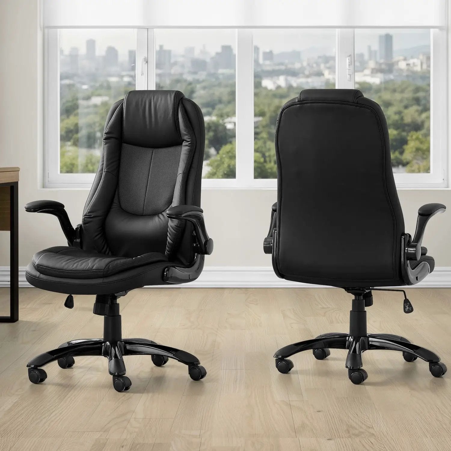 Office Chair, Adjustable Height, Swivel, Ergonomic, Armrests, Contemporary & Modern - Black by Unique Piece Furniture