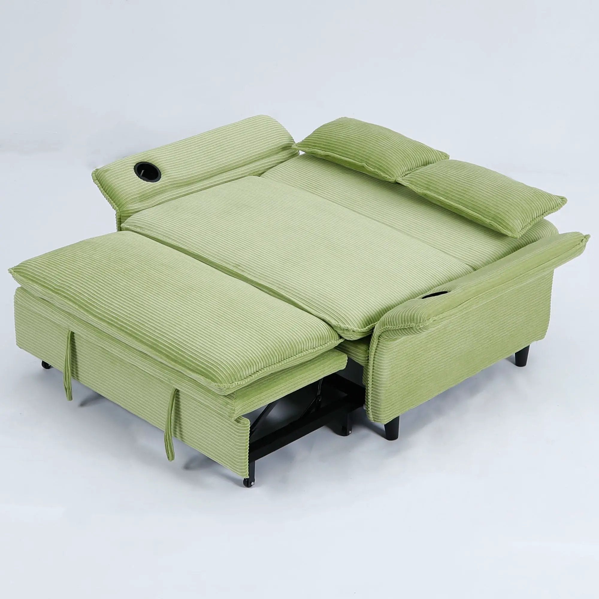 Modern Fabric Multi-Functional Sofa Bed With Adjustable Armrests And Backrests by Unique Piece Furniture