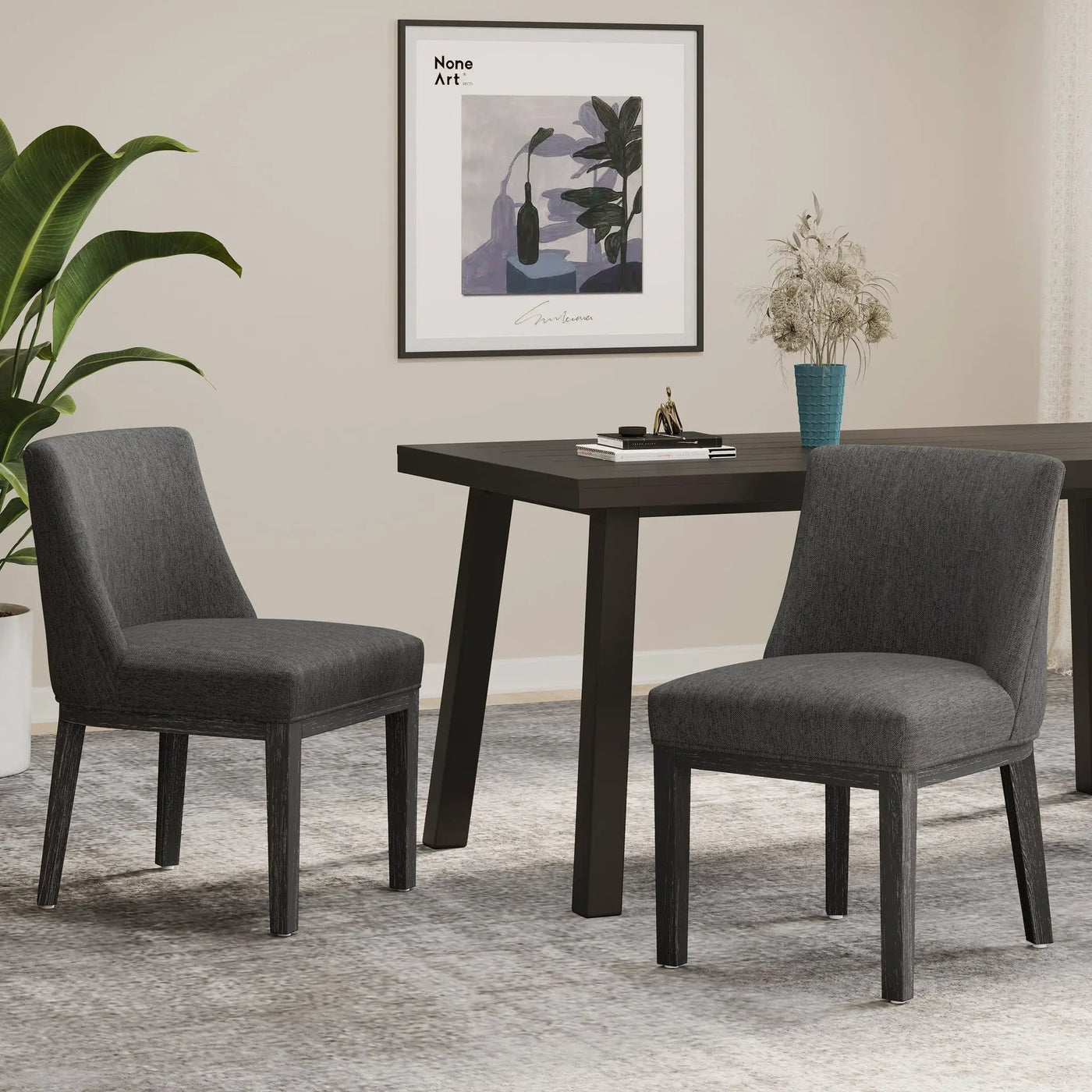 Modern Dining Chair With Durable Fabric Upholstery And Sturdy Wooden Frame (Set of 2) by HouseOfZazla