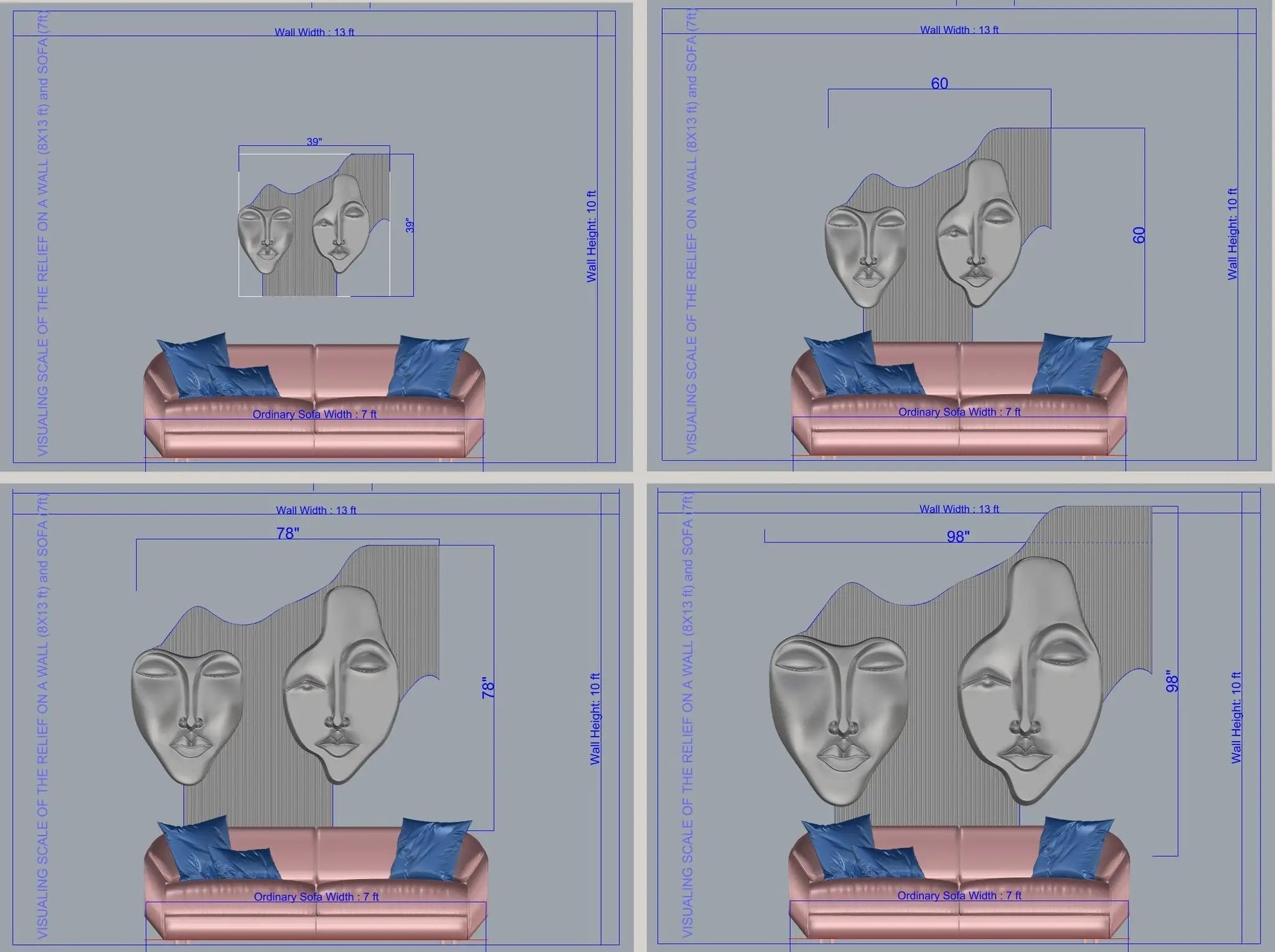 Wabi-Sabi 3D Face Wall Relief Art by Gizz