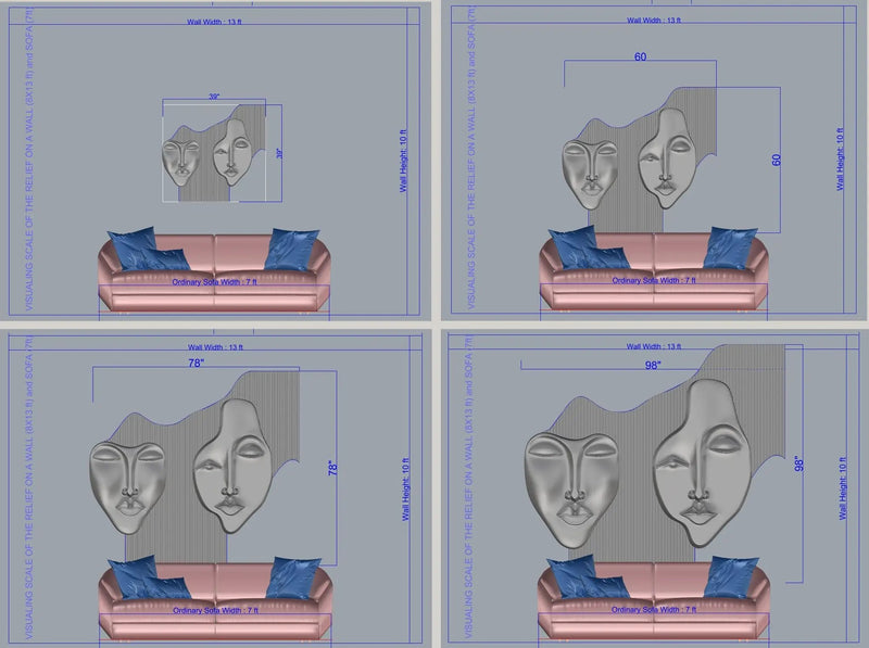 Wabi-Sabi 3D Face Wall Relief Art by Gizz