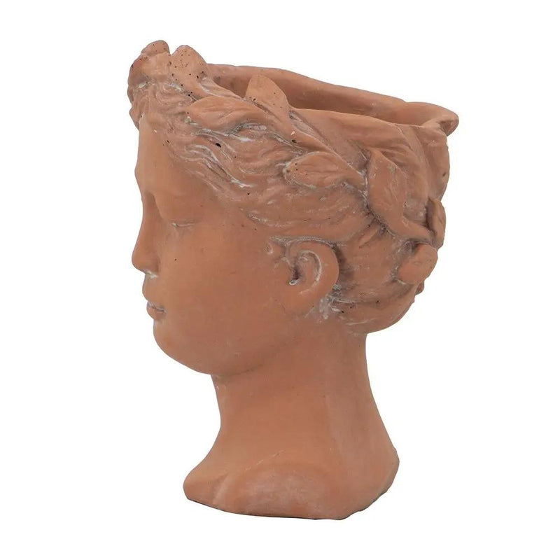 D6X9" Visage Head Bust Planter - Brown by HouseOfZazla