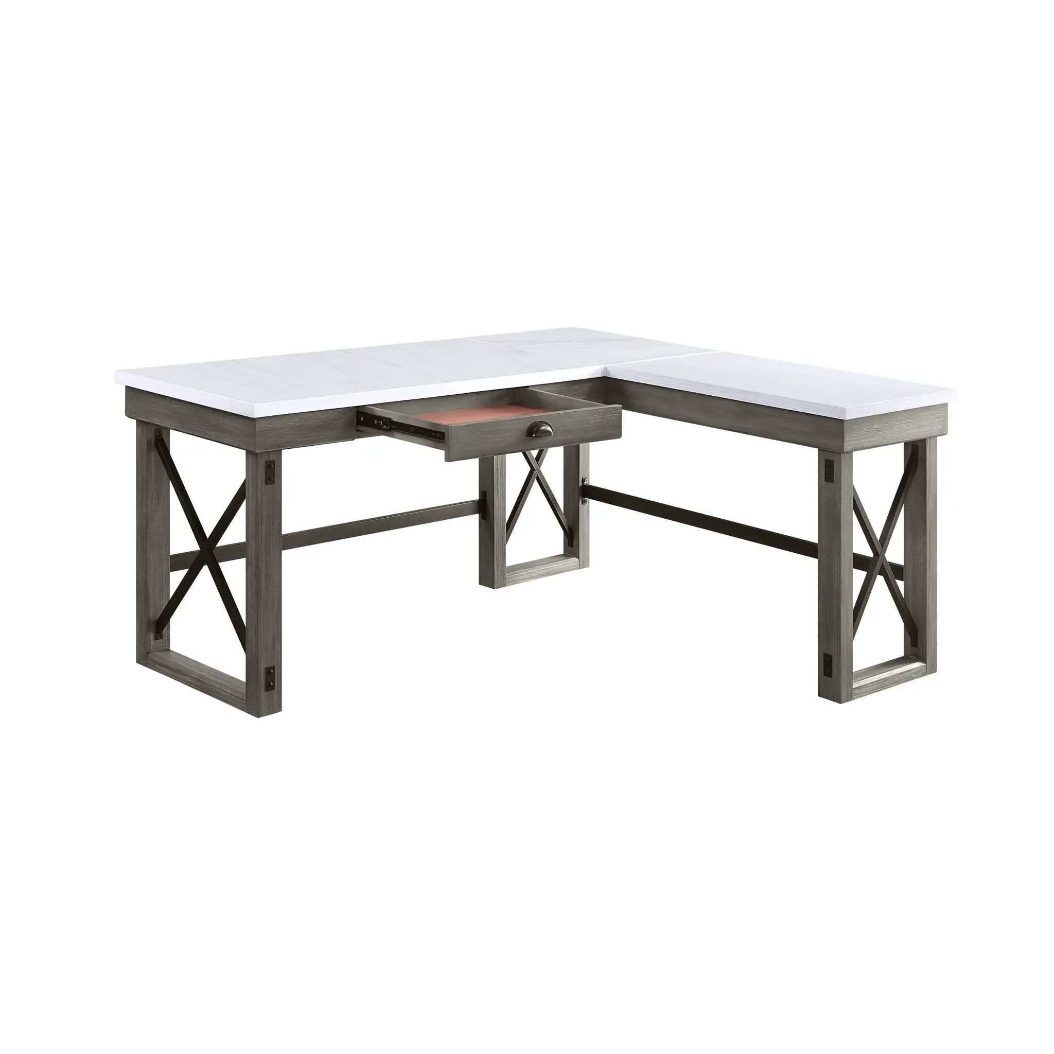 Talmar Marble Top Weathered Writing Desk With Lift Top by HouseOfZazla