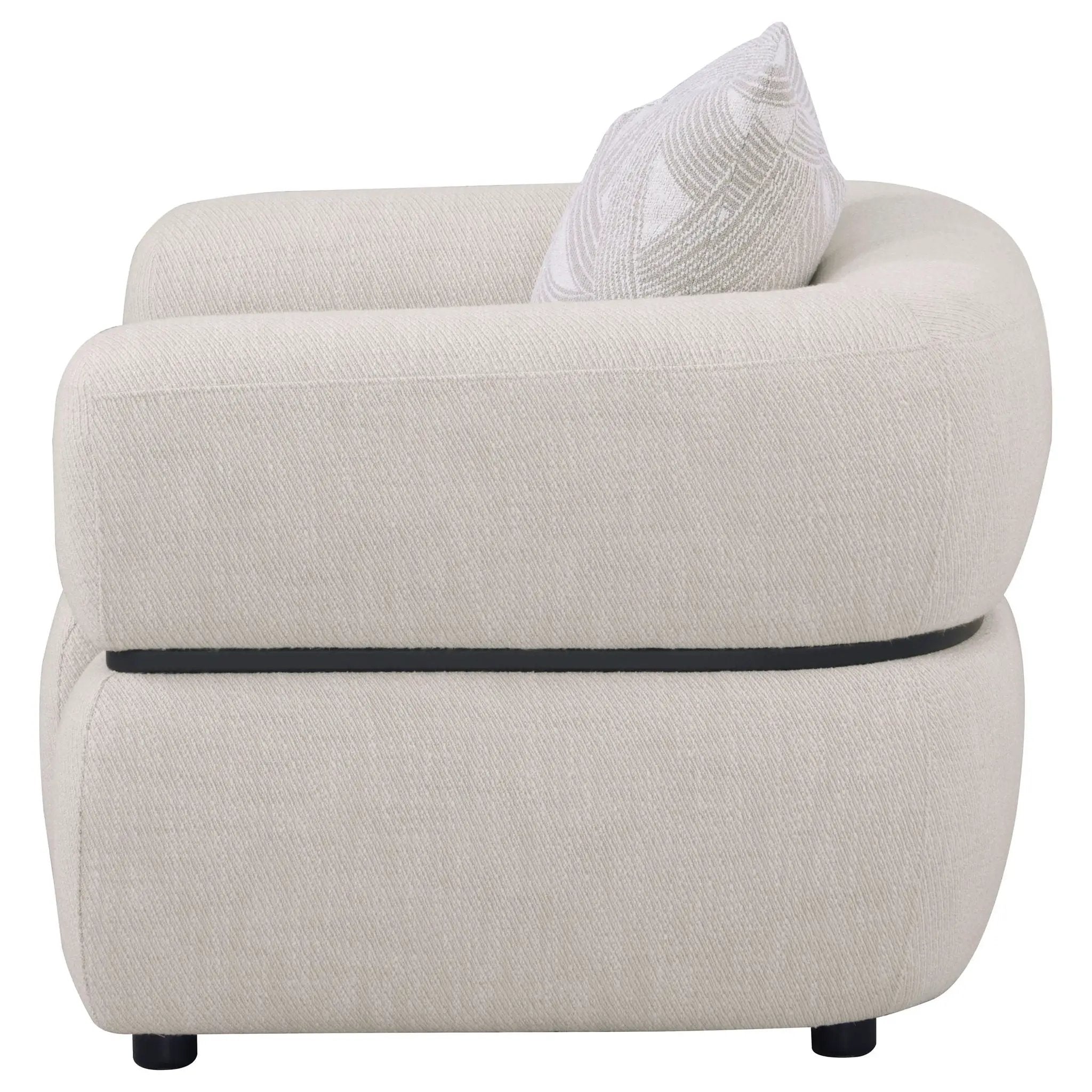Jeanette Fabric Upholstered Round Arm Accent Chair Beige by Unique Piece Furniture