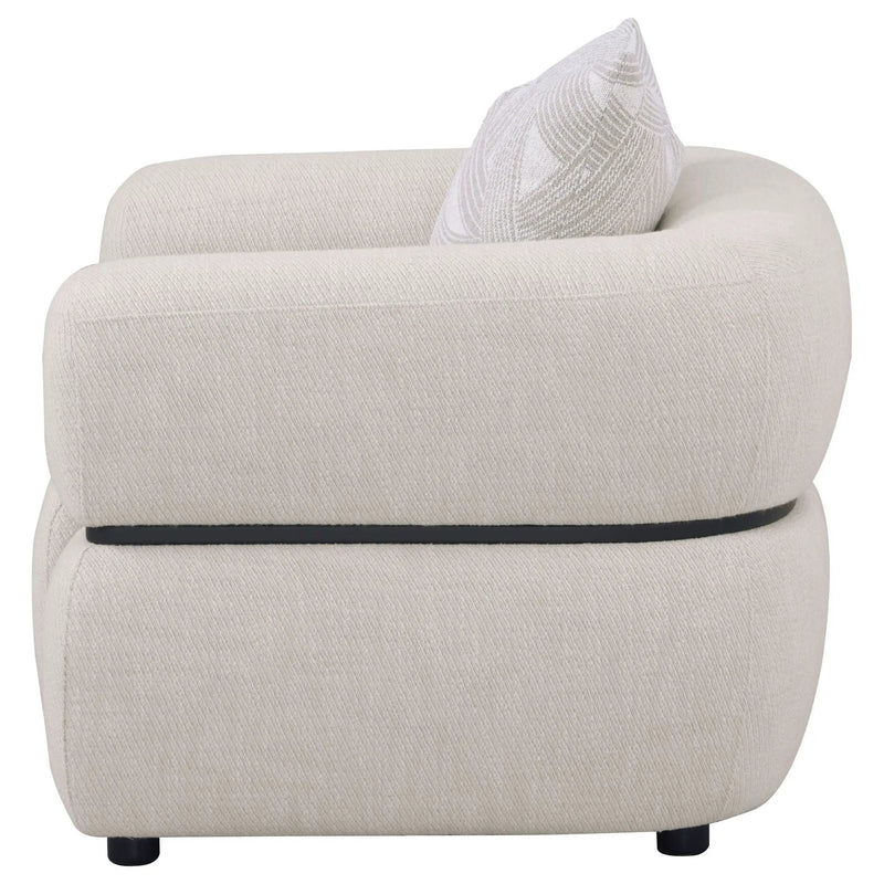 Jeanette Fabric Upholstered Round Arm Accent Chair Beige by Unique Piece Furniture