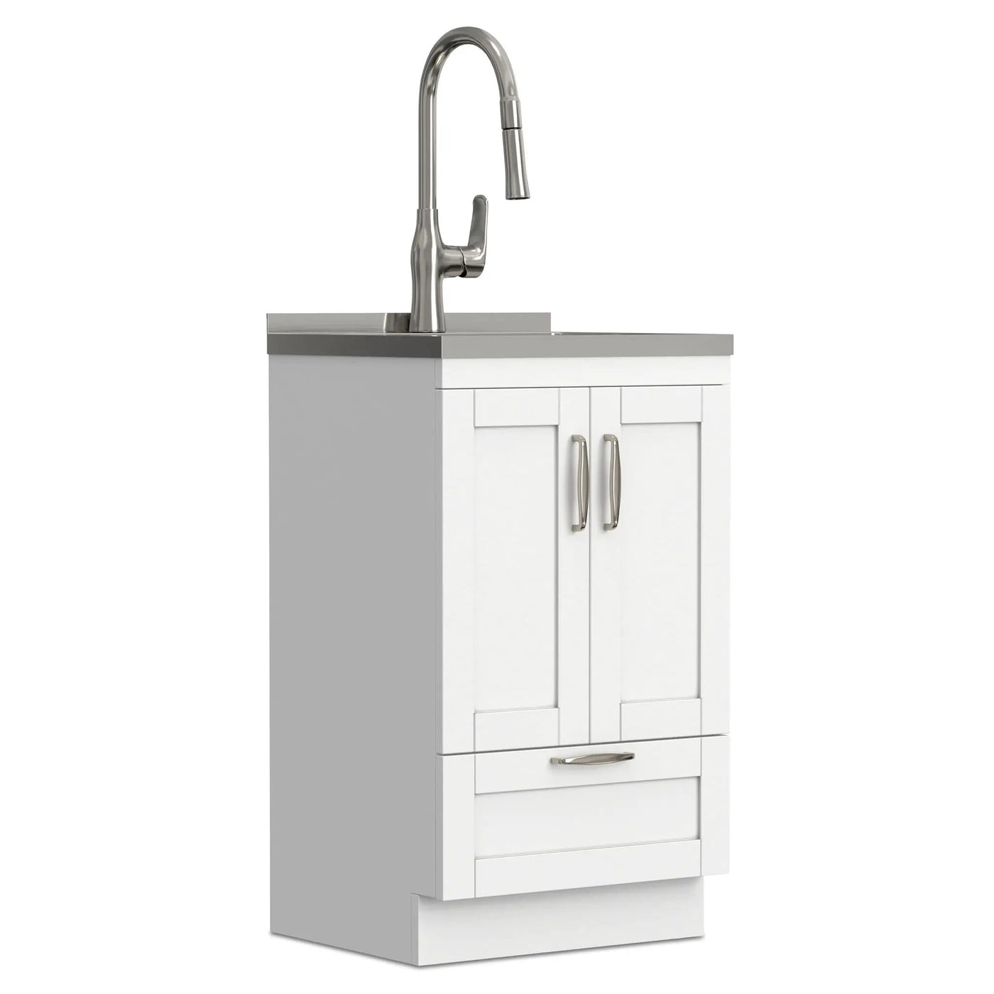 Reed - Deluxe Laundry Cabinet With Pull-Out Faucet And Stainless Steel Sink by HouseOfZazla