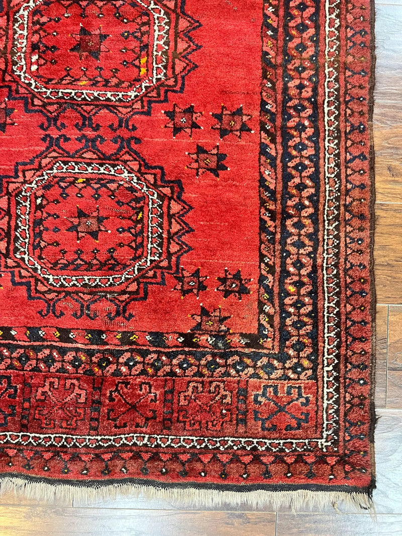 Afghan Rug 3x6, Semi Antique Vintage Oriental Carpet, Wool Handmade Red Rug, Tribal Rug, Afghan Beshir Rug by Jewel Rugs