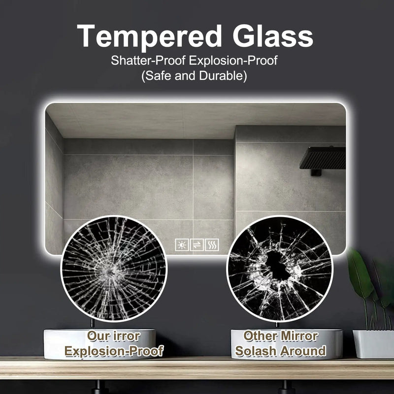 28"x60" Frameless LED Bathroom Mirror with Demist Function by HouseOfZazla