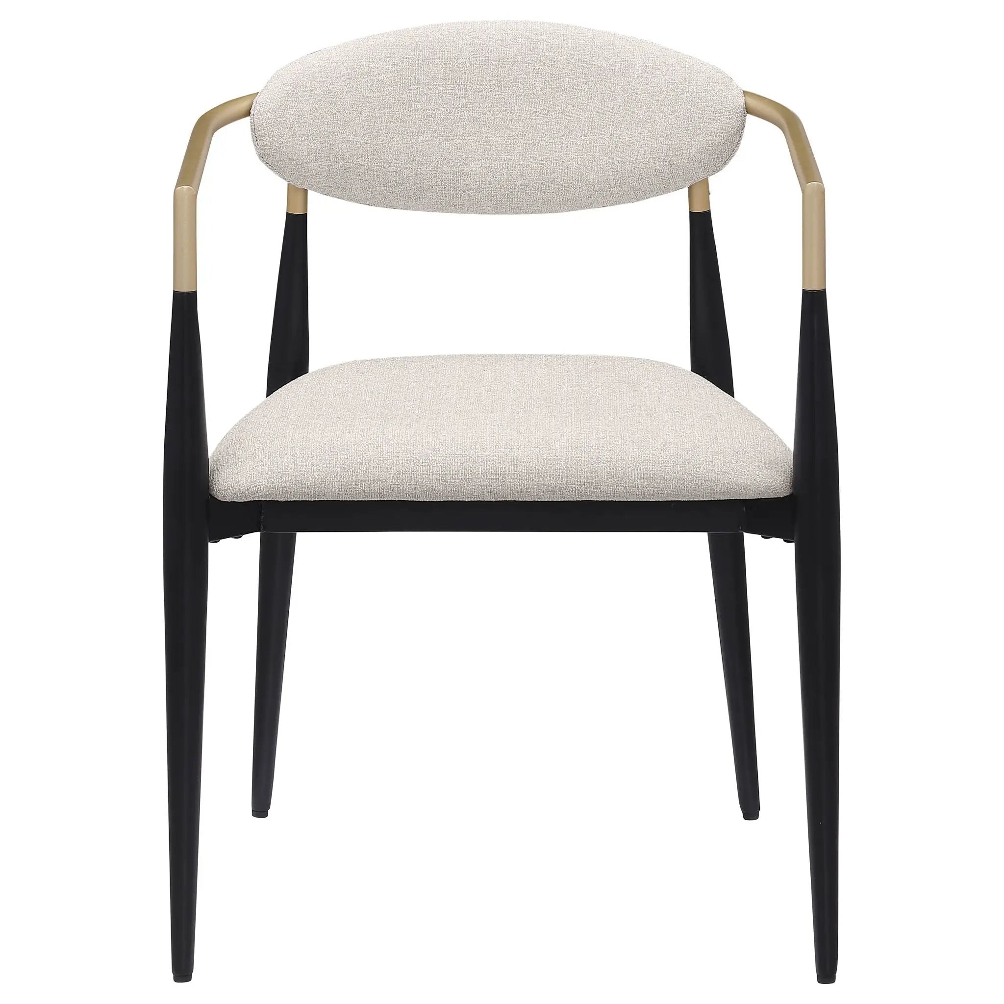 Bradbury Fabric Upholstered Dining Arm Chair Beige (Set of 2) by Unique Piece Furniture