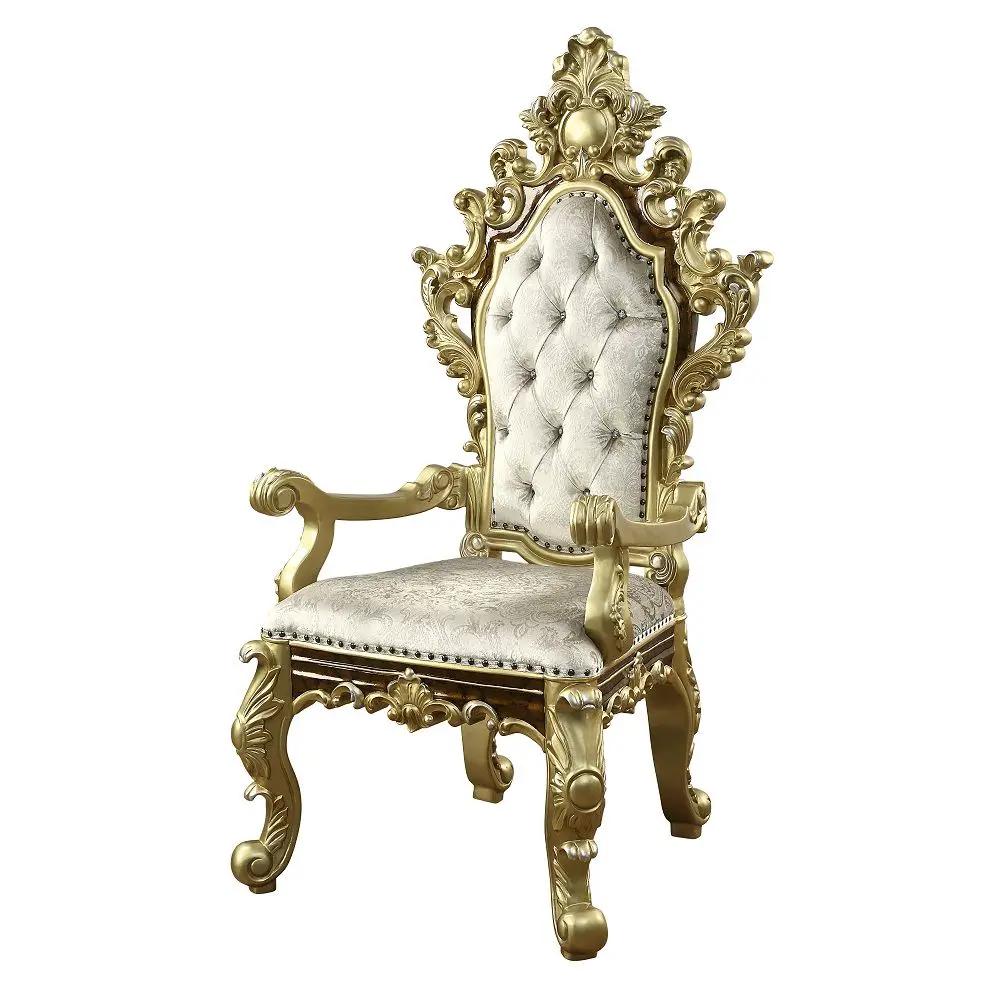 Desiderius - Arm Chair (Set of 2) - Antique Gold & Hand-Painted Brown by Unique Piece Furniture