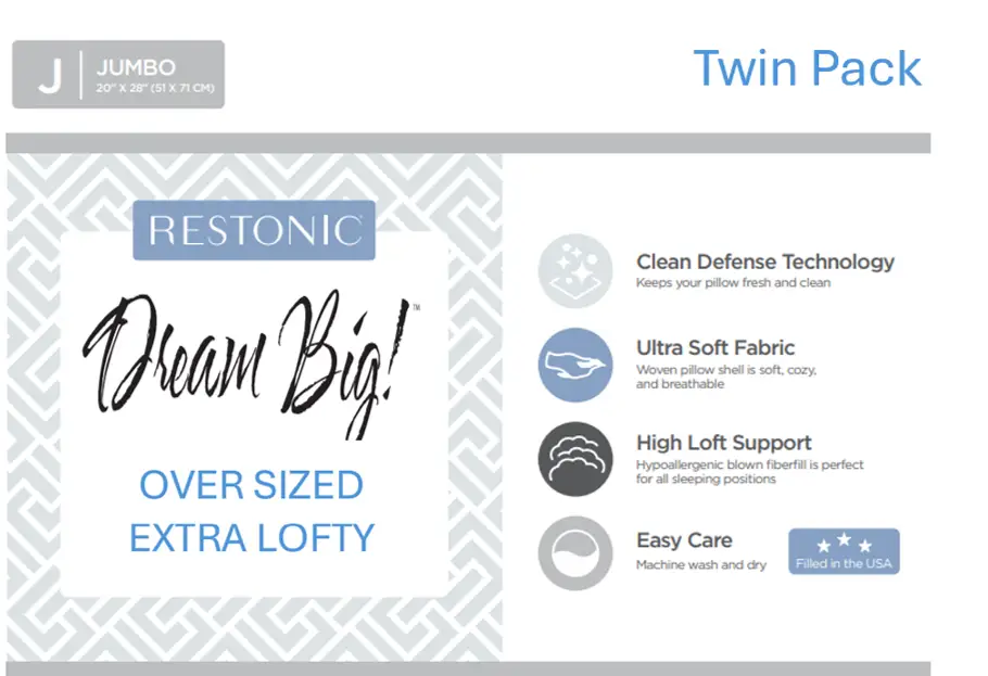 Dream Big Twin Pack Bed Pillows by HouseOfZazla