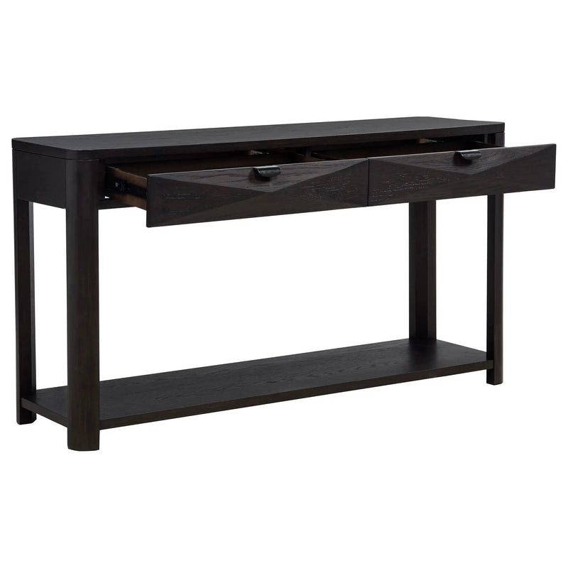 Marcelo Sofa Console Table with 2 Drawers and Shelf Coffee by Unique Piece Furniture