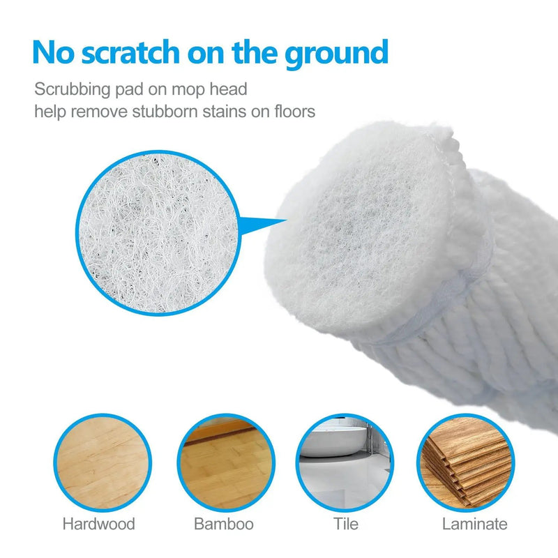 Ultra Fine Fiber Twist Mop With 57.5 Inch Long Handle For Dry And Wet Floor Cleaning - Red by HouseOfZazla