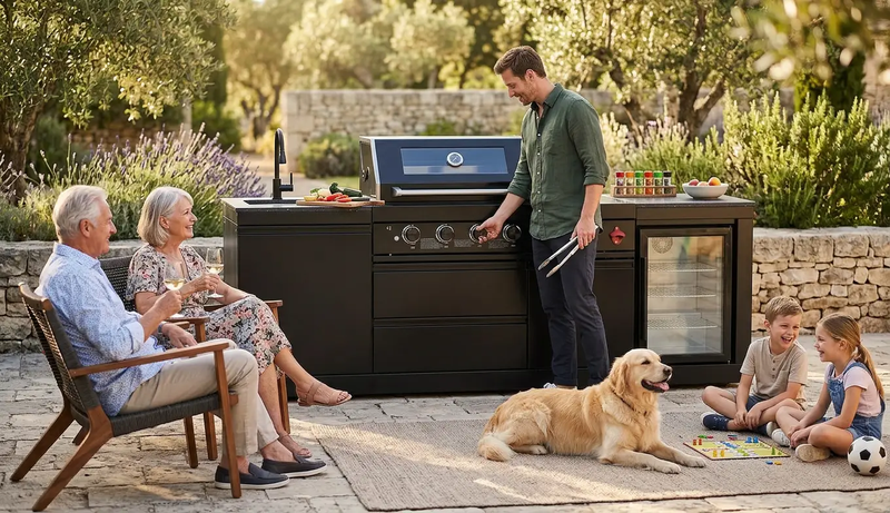 4-Burner 72000 BTU Deluxe Stainless Steel Propane Gas Outdoor Kitchen by HouseOfZazla