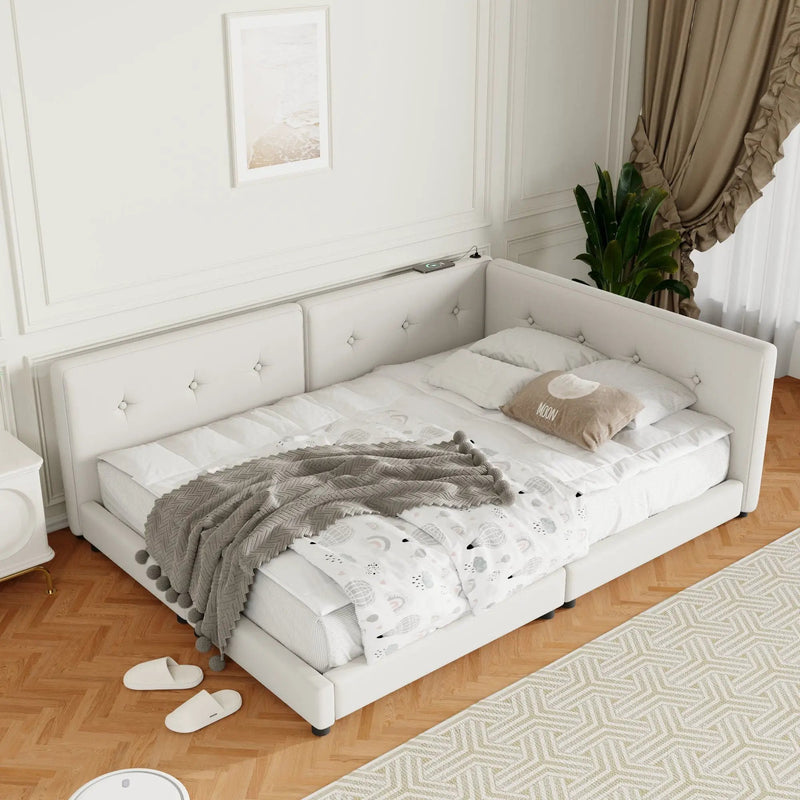 Modern Upholstered Platform Bed With USB Ports And LED Belt by Unique Piece Furniture