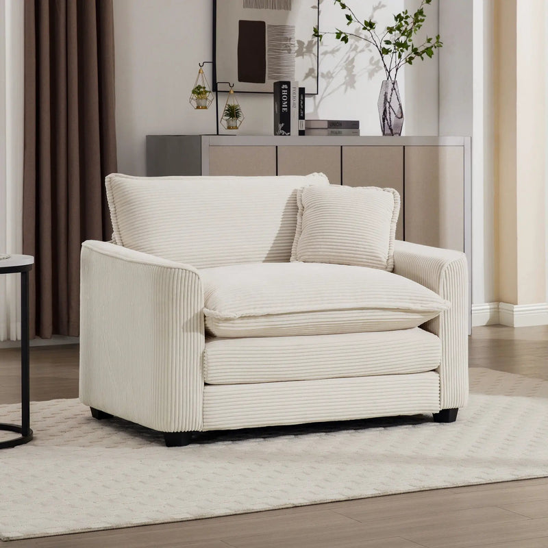 Modern Classic Fabric Single Chair Deep Seat Sofa With Pillow by HouseOfZazla