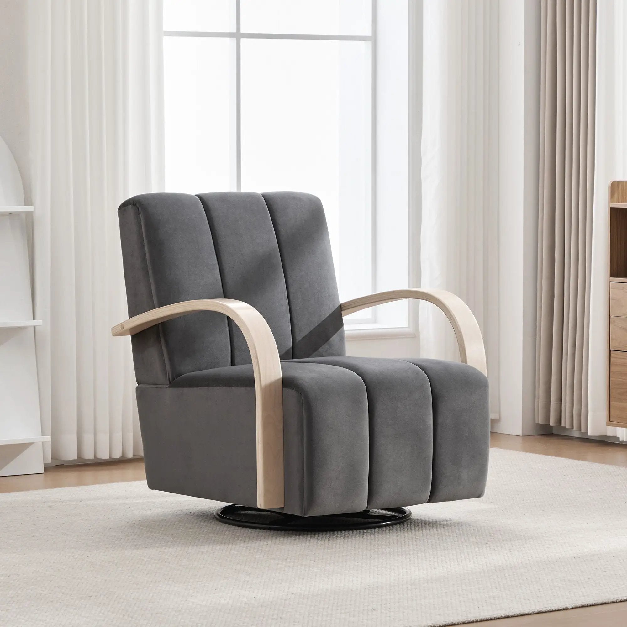 360° Swivel Accent Chair With Armrests by Unique Piece Furniture
