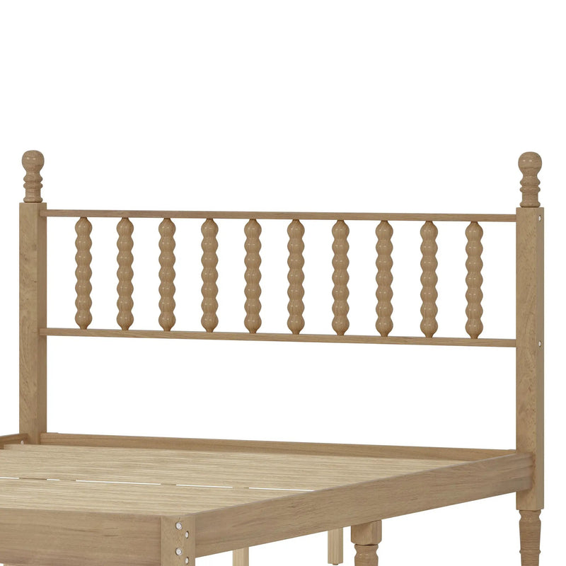 Queen Size Wood Platform Bed with Gourd Shaped Headboard by HouseOfZazla