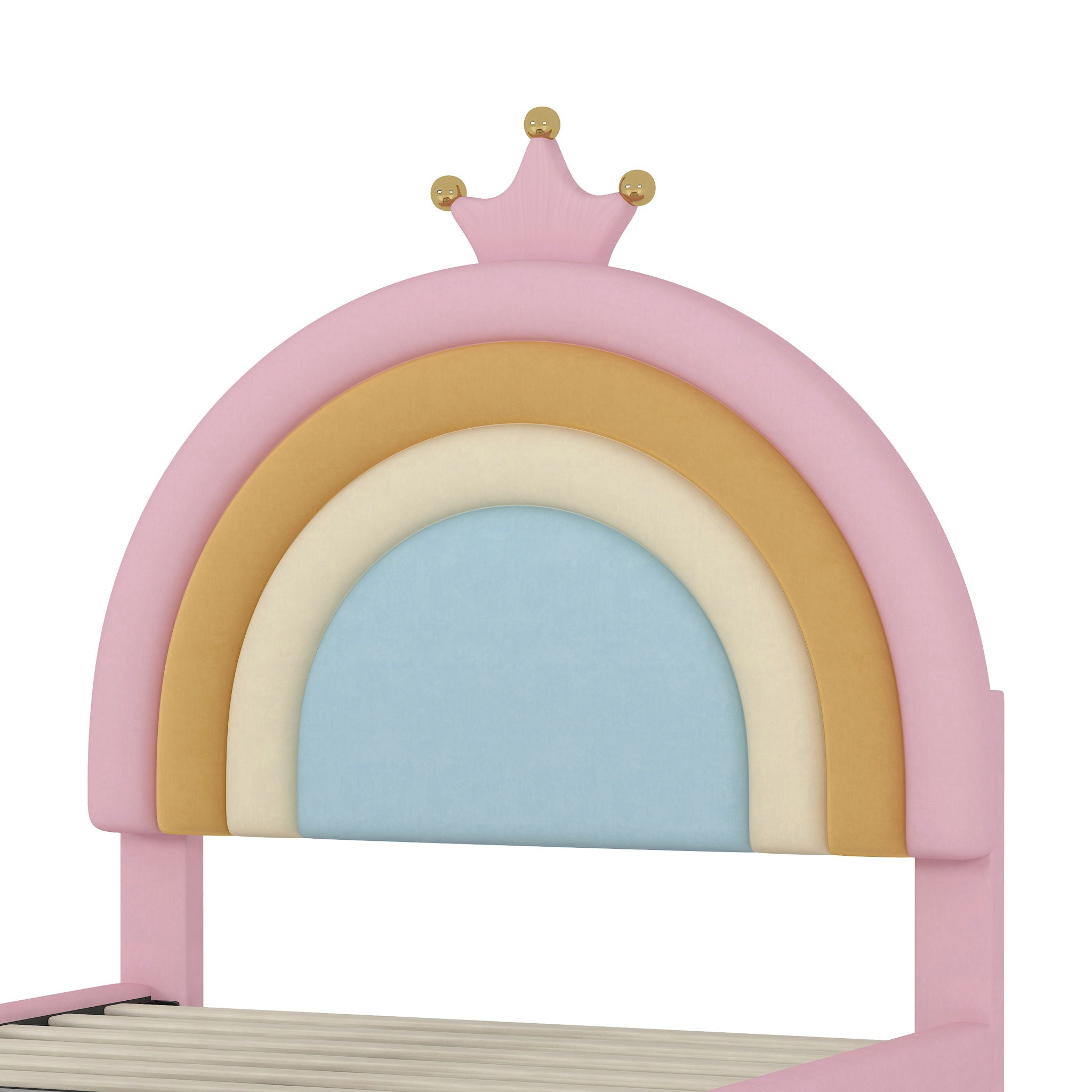 Upholstered Rainbow Design Bed, Princess Platform Bed With Storage Drawer by HouseOfZazla