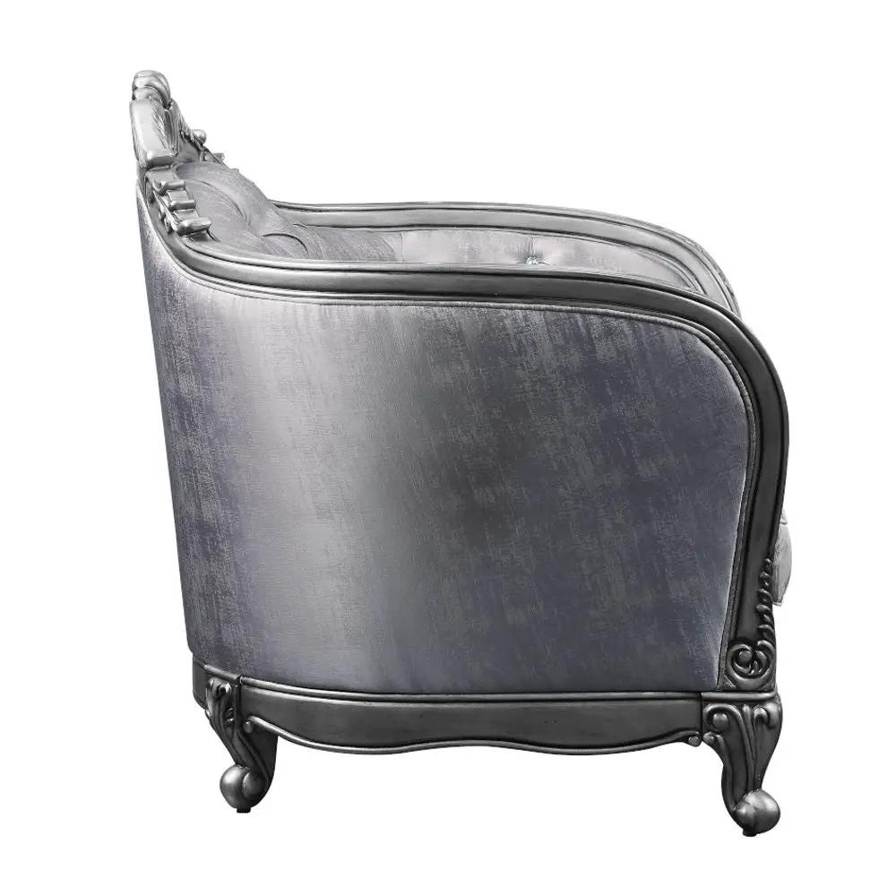 Ariadne - Loveseat With 3 Pillows - Fabric & Platinum by Unique Piece Furniture