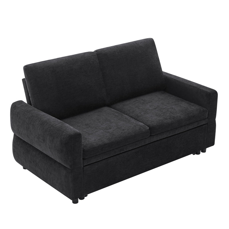Convertible Sofa Bed Loveseat With Adjustable Backrest And USB Ports by HouseOfZazla