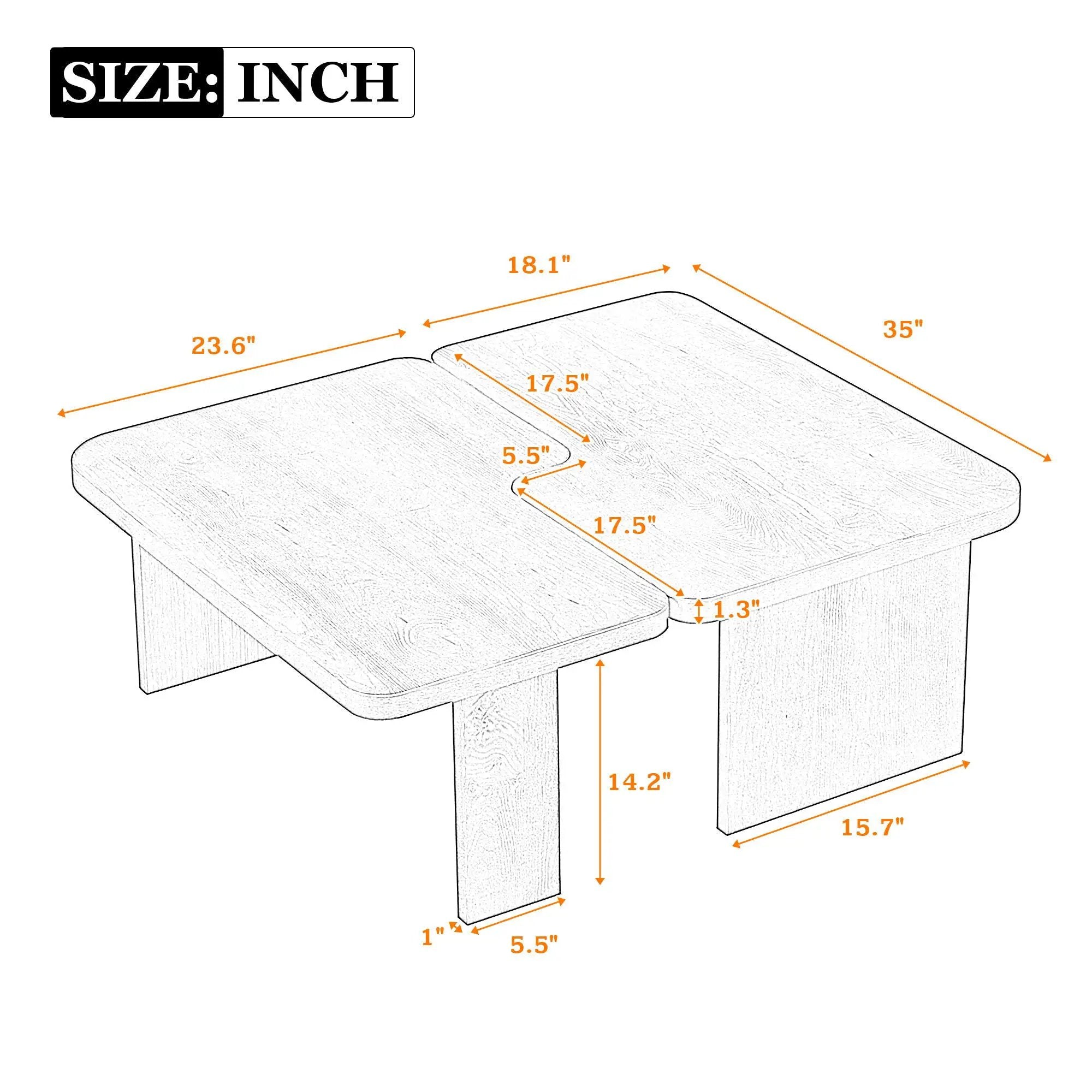 Modern Minimalist Coffee Table Set With Splicing Design by HouseOfZazla