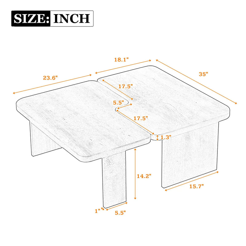Modern Minimalist Coffee Table Set With Splicing Design by HouseOfZazla