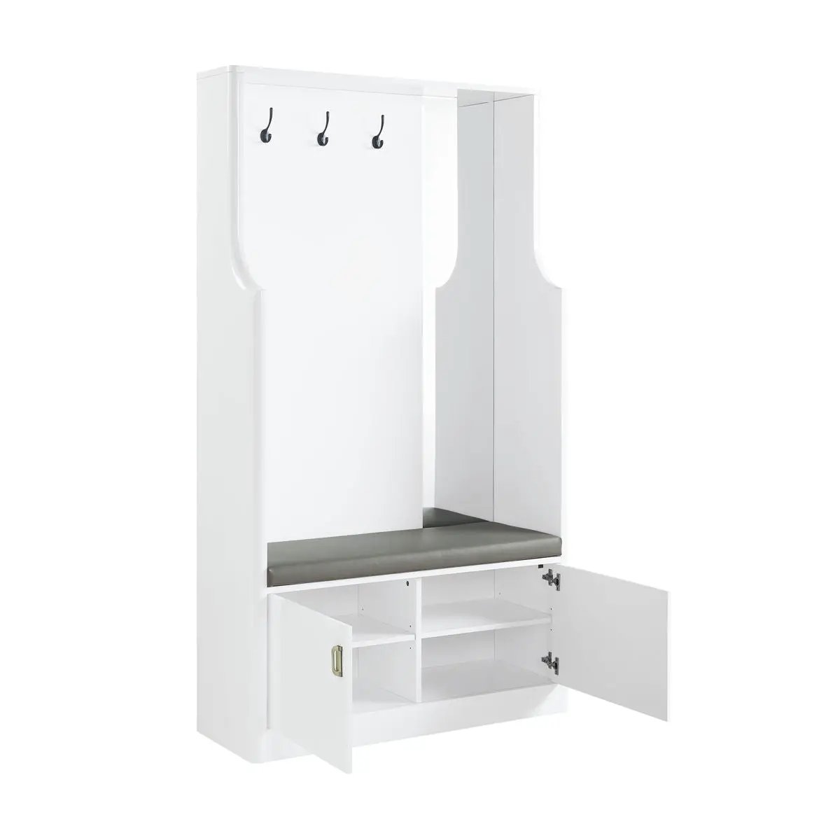 Buck II - High Gloss Hall Tree - White by Unique Piece Furniture