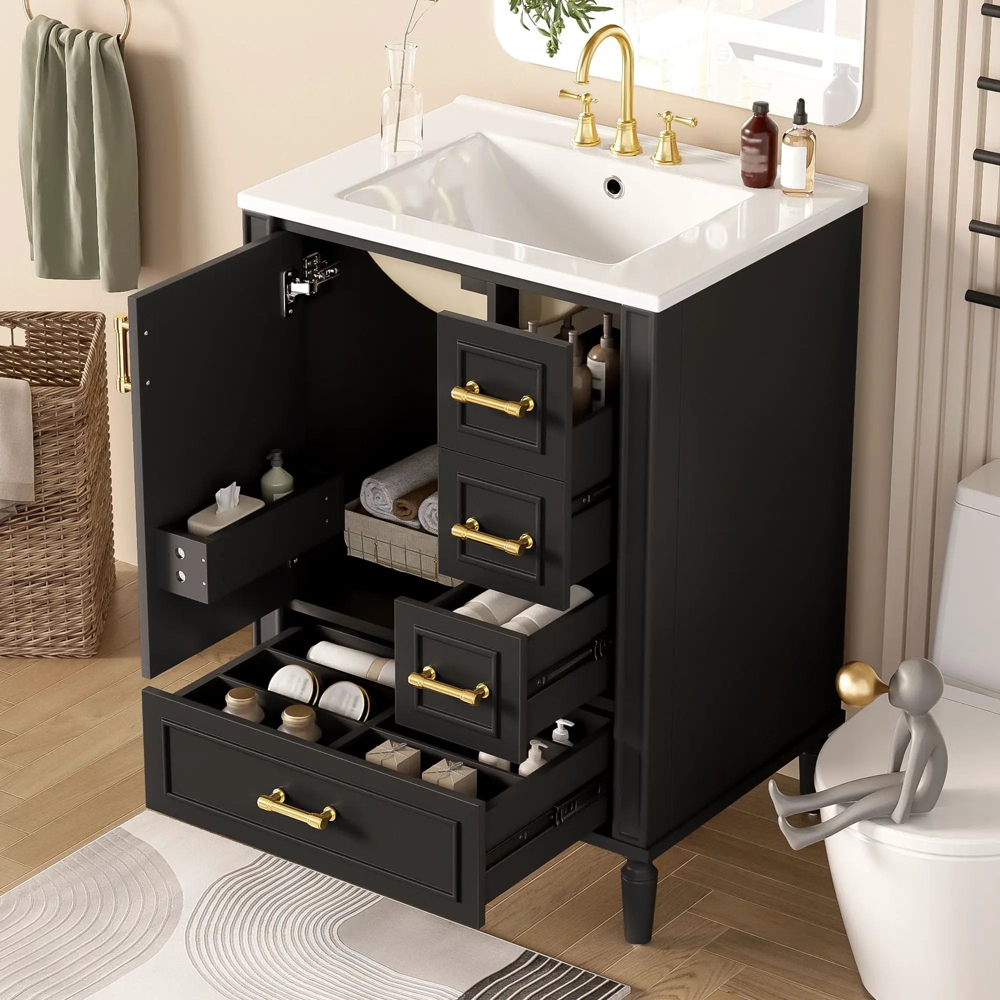 Traditional Bathroom Vanity Set With Soft Close Doors by Unique Piece Furniture