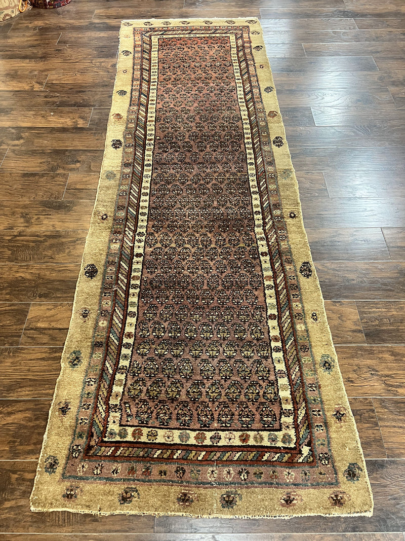 Antique Persian Sarab Runner Rug 3x11, Wool Camel Hair, Tribal Carpet for Hallway 3 x 11, Antique 1920s Rug, Handmade by Jewel Rugs