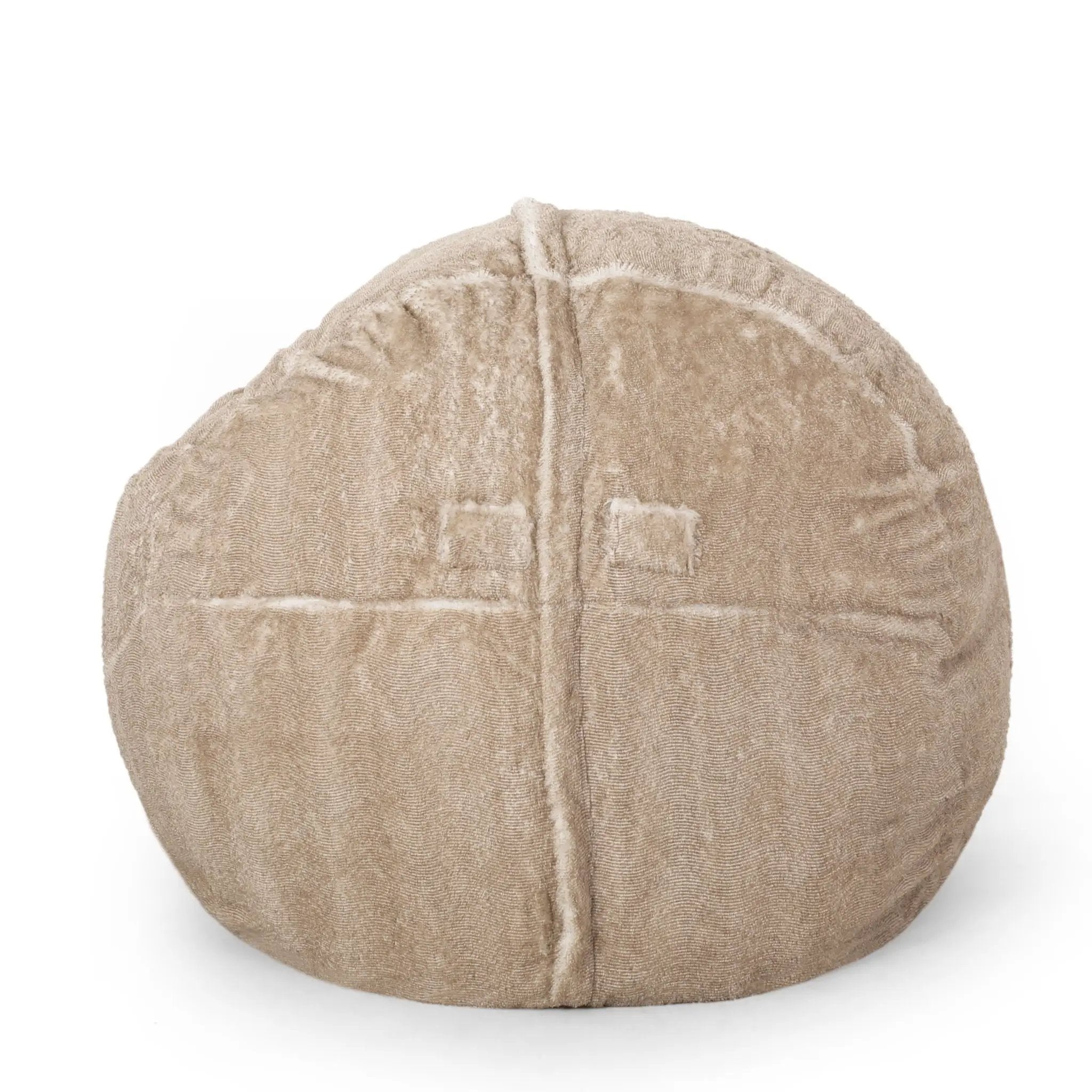 Vida - Modern 5 Foot Rounded Bean Bag - Snow White / Beige by Unique Piece Furniture