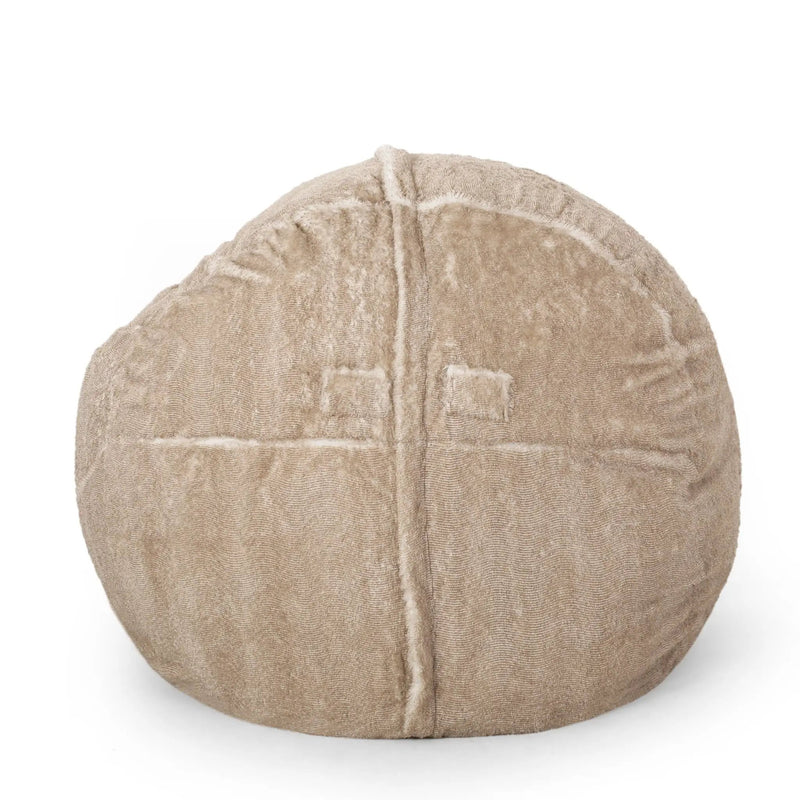 Vida - Modern 5 Foot Rounded Bean Bag - Snow White / Beige by Unique Piece Furniture
