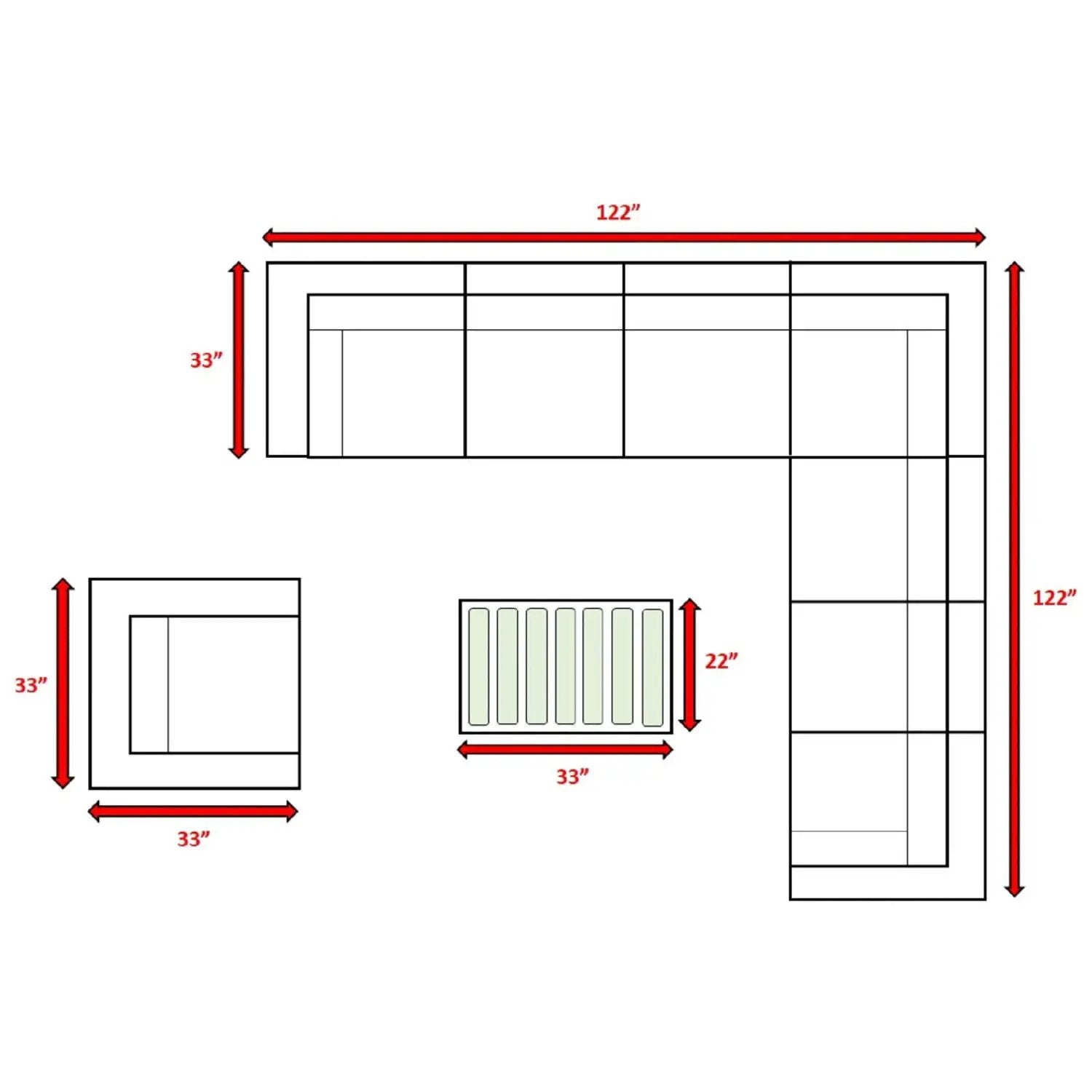 Stylish Entertainment Sectional Set, Outdoor Living by Unique Piece Furniture