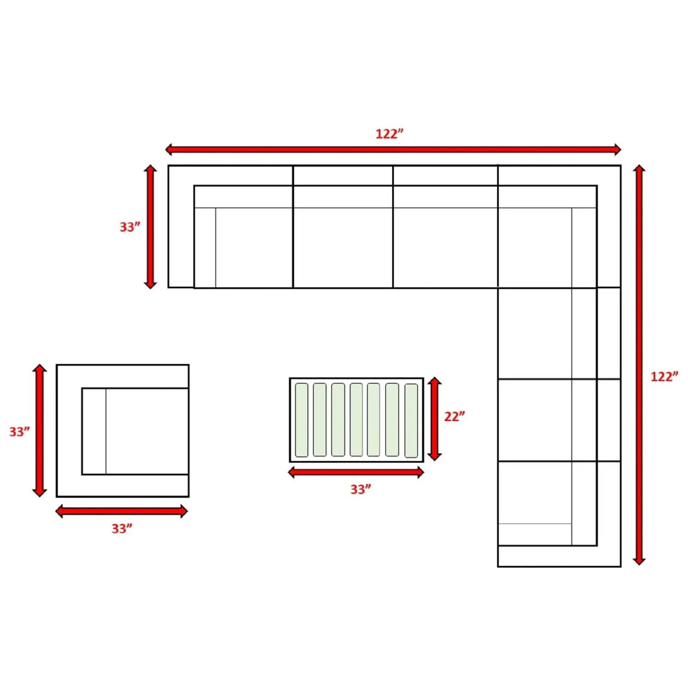 Stylish Entertainment Sectional Set, Outdoor Living by HouseOfZazla
