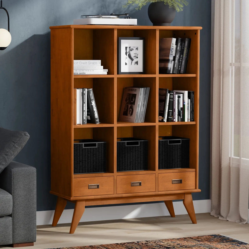 Draper - 9 Cube Storage With Drawers - Brown by HouseOfZazla