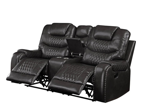 Braylon Recliner Loveseat With Cupholder Console - Brown