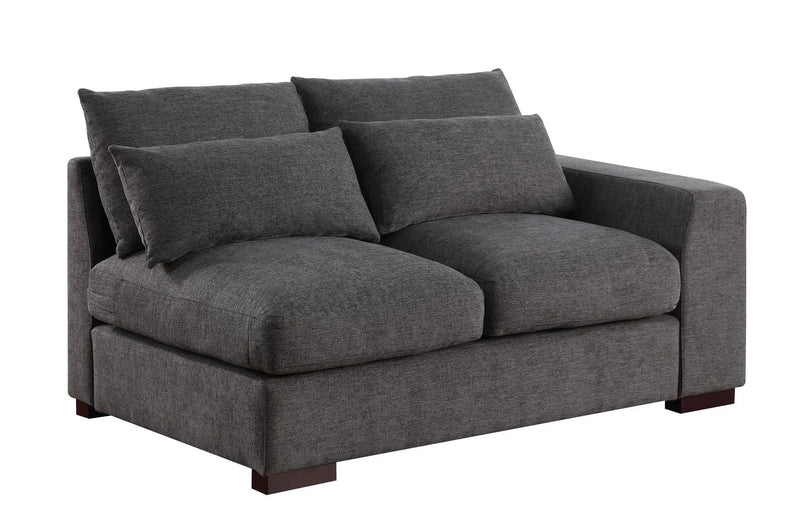 Tatman - Linen Blend Sectional With 2 Ottomans - Dark Gray by Unique Piece Furniture