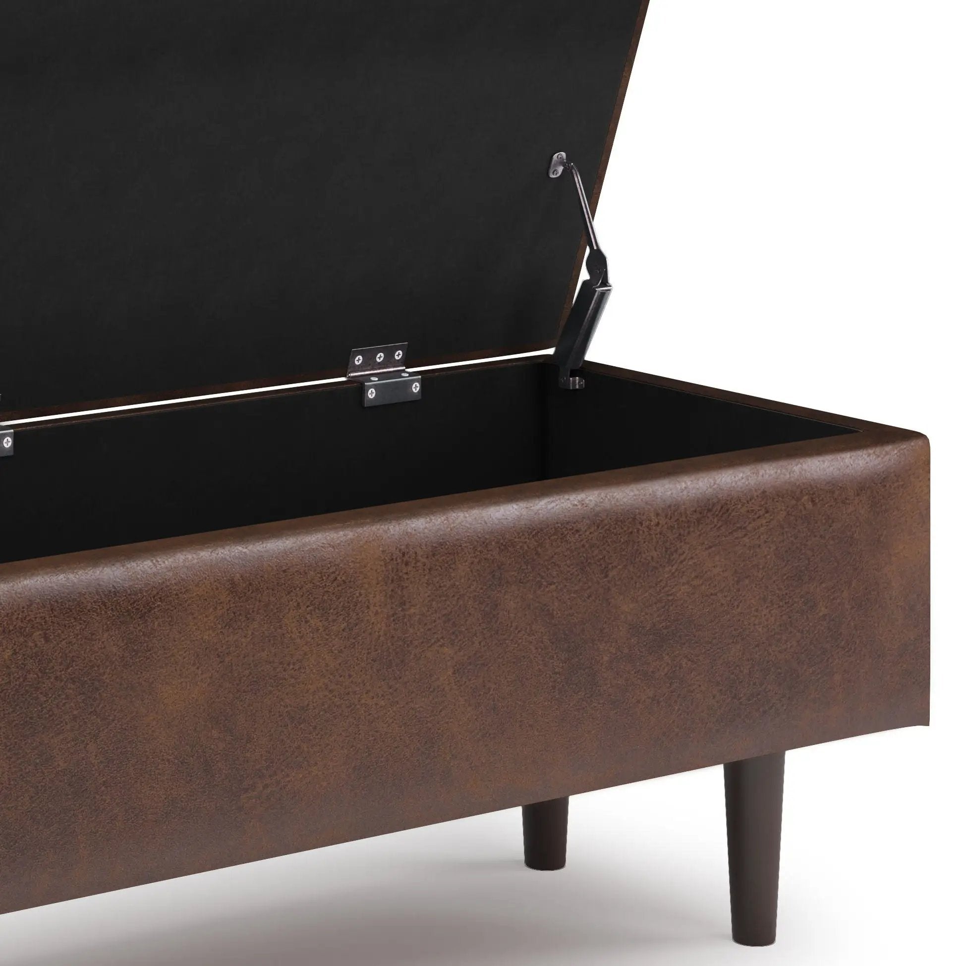 Shay - Large Square Coffee Table Storage Ottoman Mid-Century Style by HouseOfZazla